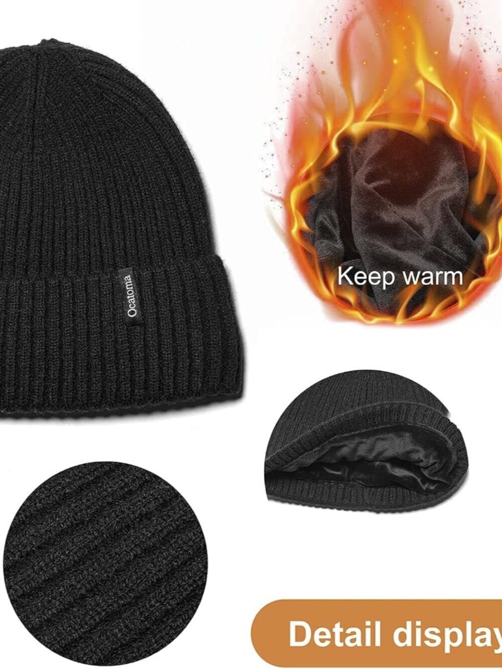 Unisex Purple Warm Knit Winter Pull-On Cuffed Beanie Soft Classic Ski Skull Cap - Picture 6 of 6